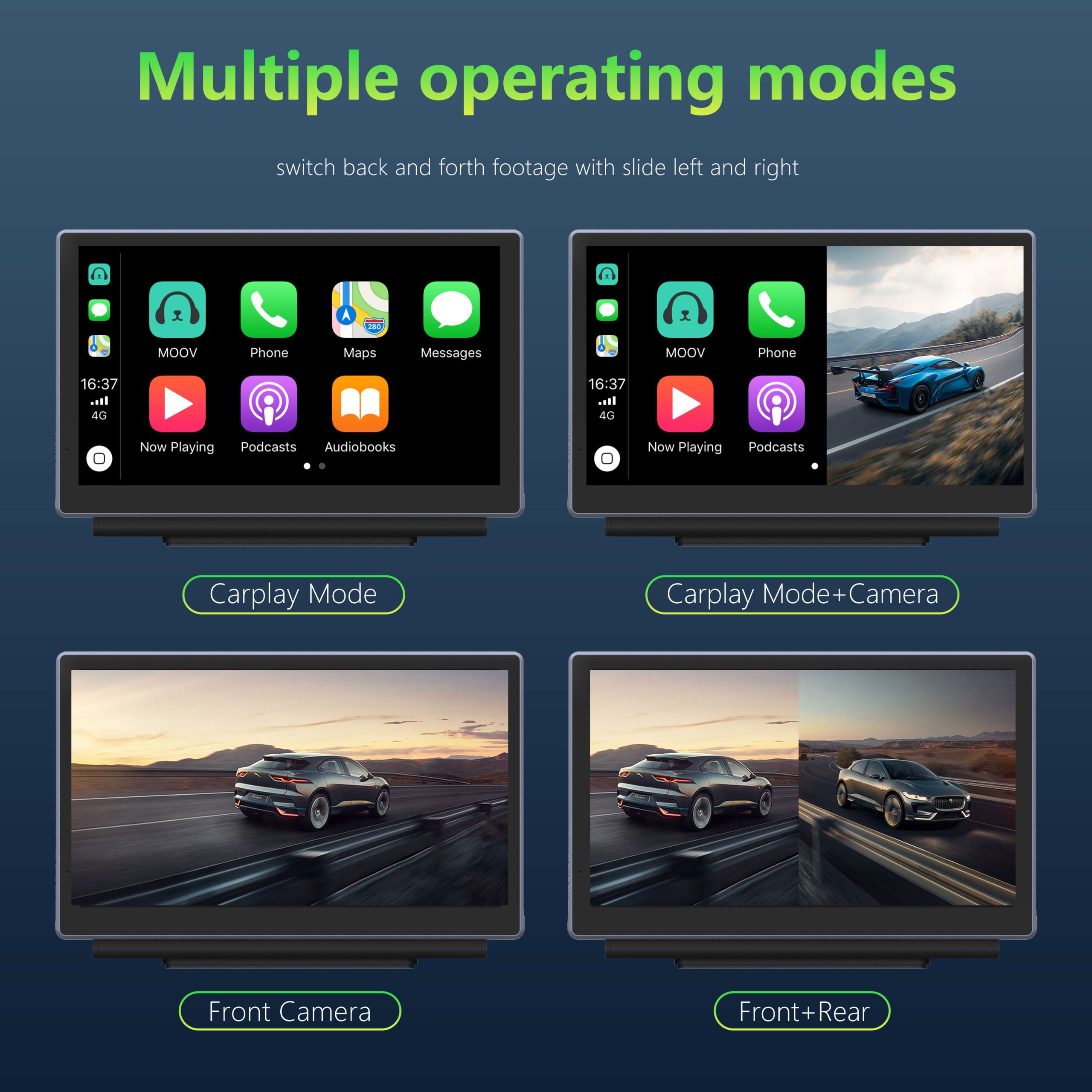 03-scaled-1.jpg 7'' Portable CarPlay & Android Auto Touchscreen Unit with 4K Dashcam + Backup Cam for Any Car - Image 4