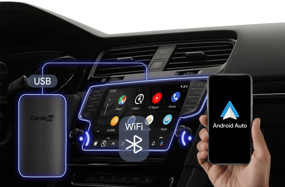 Carlinkit A2A Wireless Android Auto Adapter For Car With Factory Wired ...